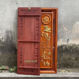 Bộ Tranh Chữ Câu Đối Cha Mẹ 37*107 gỗ hương treo tường 8