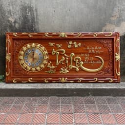 Tranh Đồng Hồ treo tường gỗ hương kích thước 48*108cm 2