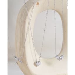 Dây Chuyền Nữ Đá Zircon Cz 5A Mặt Trái Tim Đính Đá NHÀ CÚ Sang Trọng Phong Cách Hàn Quốc 7061 3