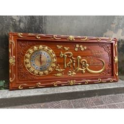 Tranh Đồng Hồ treo tường gỗ hương kích thước 48*108cm 4