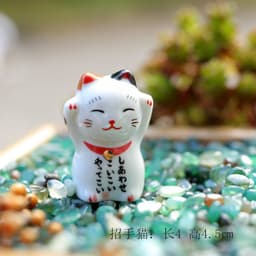 Gác đũa chặn giấy mèo bằng gốm sứ Mèo may mắn Nhật Bản phụ kiện bàn ăn hình thần tài dễ thương 3