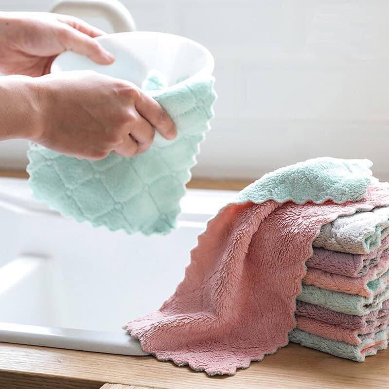 COMBO Khăn Lau Bếp Đa Năng 2 Mặt Kháng Khuẩn, Siêu Thấm Lau bát đĩa, bàn ghế, cốc chén...