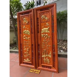 Tranh câu đối cha mẹ gỗ hương treo tường bền đẹp 2
