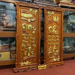 Tranh Gỗ Treo Tường Cha Mẹ khung trạm Dát vàng 5