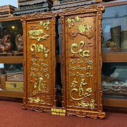 Tranh Gỗ Treo Tường Cha Mẹ khung trạm Dát vàng 4