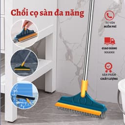 Chổi Cọ Nhà Tắm, Cọ Sàn, Gạt Kính Cán Dài 2 In 1 Siêu Đa Năng - Cây Cọ Sàn Nhà Tắm Xoay 120 Độ 1