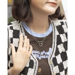 Dây Chuyền Nữ Thép Y Tế Mặt Trái Tim NHÀ CÚ Không Đen Gỉ Phong Cách Phụ Kiện Vòng Cổ Hàn Quốc 6917 8