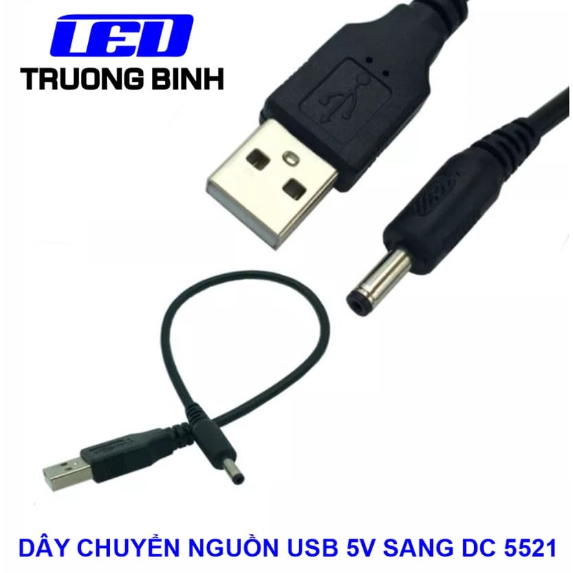 DÂY CHUYỂN TỪ CỔNG USB SANG DC5521 CHO NGUỒN DC 5V