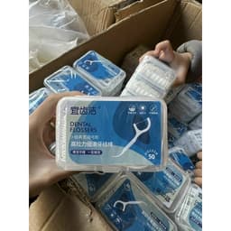 SET 3 HỘP tăm chỉ nha khoa 50 cái 2 đầu siêu tiện dụng 5