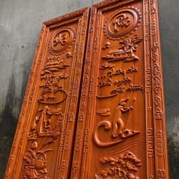 Tranh gỗ treo tường mẫu cha mẹ khung trạm sơn pu cao cấp 3