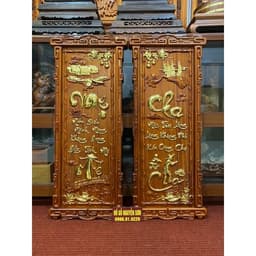 Tranh Gỗ Treo Tường Cha Mẹ khung trạm Dát vàng 1