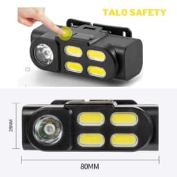 Đèn pin đeo đầu mini nhẹ gọn led XPE và led Cod dùng pin sạc 18650 có thể thay pin linh 8