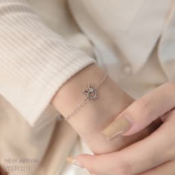 Vòng Tay NHÀ CÚ Phụ Kiện Mặt Thỏ Màu Bạc Đáng Yêu Phong Cách Thanh Lịch Hàn Quốc 3312 4