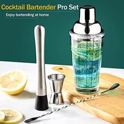 Bình lắc Cocktail ZOOMING 400ML Bình trộn rượu vang bằng thép không gỉ thủy tinh 9