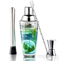 Dụng cụ pha chế 400ML Bình lắc trong suốt Chai trộn rượu vang bằng thép không gỉ 9