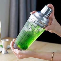 Dụng cụ pha chế 400ML Bình lắc trong suốt Chai trộn rượu vang bằng thép không gỉ 7
