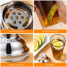 Dụng cụ pha chế 400ML Bình lắc trong suốt Chai trộn rượu vang bằng thép không gỉ 5