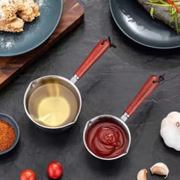 Nồi Nấu Sữa Thép Không Gỉ Tay Cầm Gỗ Đa Năng 300ml 2