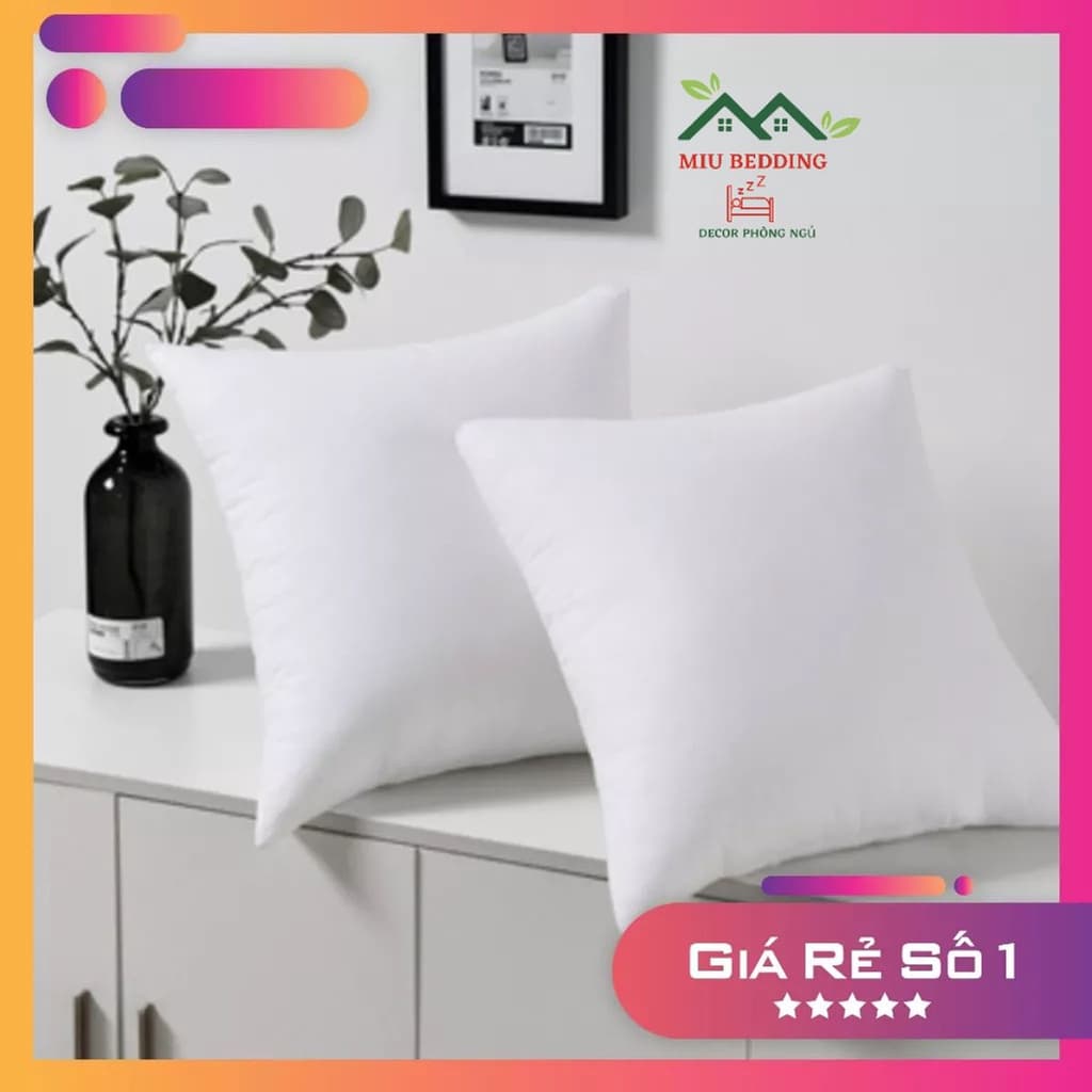 Ruột gối sofa vuông tựa lưng bông hạt cao cấp trang trí đủ kícḣ thước 45cm x45cm và kích thước 50 cm nhà miubeding