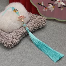Tua rua Điệp thả quạt gắn ngọc dây treo phụ kiện trang trí nhiều màu đồng tâm may mắn 8