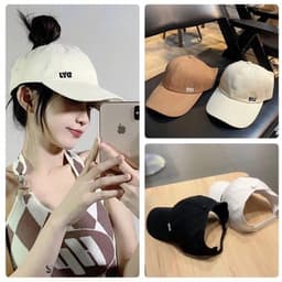 M09 Mũ/Nón Lưỡi Trai Cotton Hở Chóp Thời Trang Hàn Quốc Dành Cho Nữ thêu chữ DYJ 1