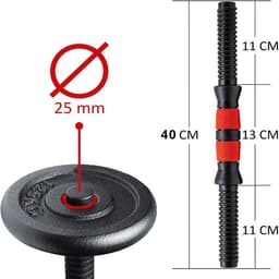 Bộ Thanh Đòn Tạ Tay 40cm/50cm – Tay Cầm Tạ Lắp Tạ Đĩa Tập Gym, Tập Tay, Vai, Ngực Tại Nhà 3