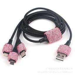 Tẩu Sạc Hai Cổng USB Đính Kim Cương Cho Xe Hơi 7