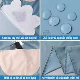 Tạp Dề Nhà Bếp Chống Thấm Nước Dễ Thương Có Túi Lớn Cho Nam Và Nữ SG.DECOR  bếp nấu ăn thời trang 8