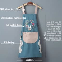 Tạp Dề Nhà Bếp Chống Thấm Nước Dễ Thương Có Túi Lớn Cho Nam Và Nữ SG.DECOR  bếp nấu ăn thời trang 6