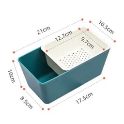 Hộp Đựng Đồ Ăn Trái Cây 2 Tầng, Khay Ráo Nước Đựng Rau Củ Đồ Ăn Vặt994 6