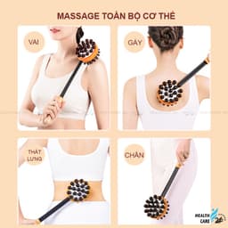 Gậy đấm lưng bằng gỗ massage gãi ngứa cơ thể, Heathcare24h M104, cây đấm lưng thư giãn đa năng, tay cầm chắc chắn 4