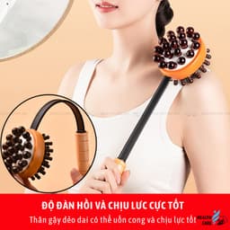 Gậy đấm lưng bằng gỗ massage gãi ngứa cơ thể, Heathcare24h M104, cây đấm lưng thư giãn đa năng, tay cầm chắc chắn 3