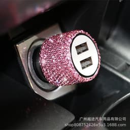 Tẩu Sạc Hai Cổng USB Đính Kim Cương Cho Xe Hơi 5