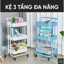 Xe Đẩy Spa YTC- Kệ Bỉm Sữa Đa Năng 3 Tầng Nhập Khẩu có bánh xe tiện lợi 4