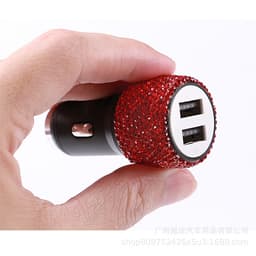 Tẩu Sạc Hai Cổng USB Đính Kim Cương Cho Xe Hơi 2