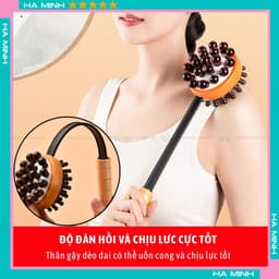 Gậy đấm lưng bằng gỗ massage gãi ngứa cơ thể, Heathcare24h M104, cây đấm lưng thư giãn đa năng, tay cầm chắc chắn 1