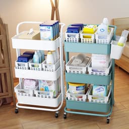 Xe Đẩy Spa YTC- Kệ Bỉm Sữa Đa Năng 3 Tầng Nhập Khẩu có bánh xe tiện lợi 7