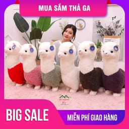 Thú Nhồi Bông Hình Lạc Đà Alpaca Cao Cấp Bông Hạt 1