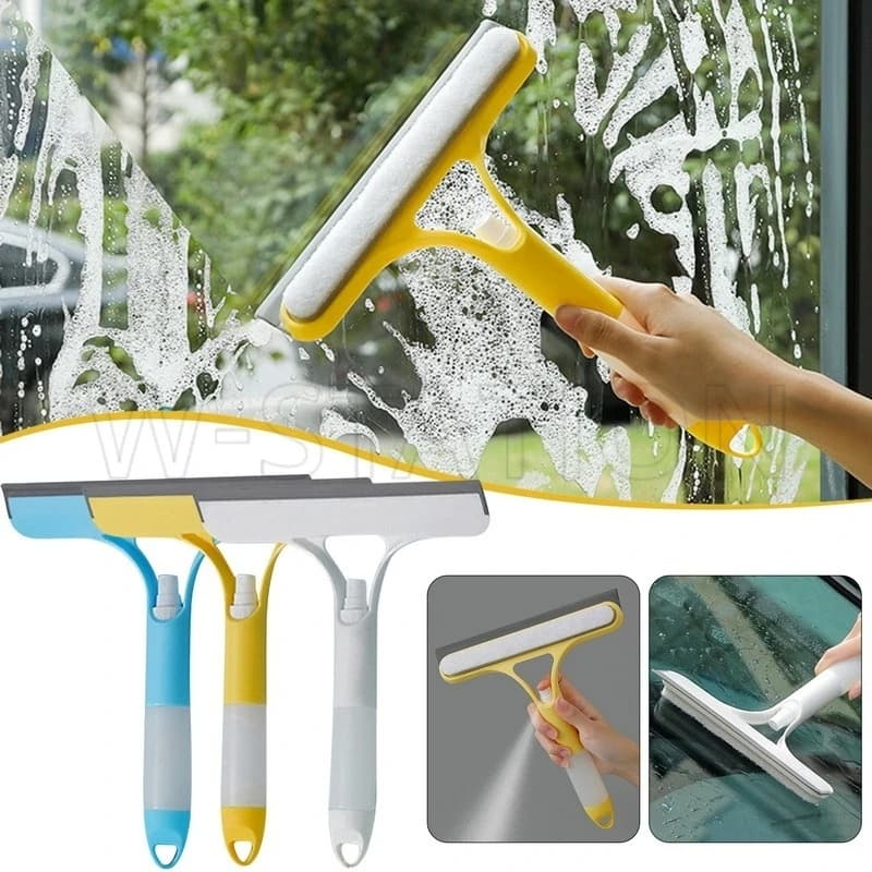 Cây Lau Kính Đa Năng 3 Trong 1 Kèm Bình Xịt Cây Gạt Kính Cầm Tay Thông Minh
