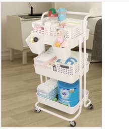 Xe Đẩy Spa YTC- Kệ Bỉm Sữa Đa Năng 3 Tầng Nhập Khẩu có bánh xe tiện lợi 6