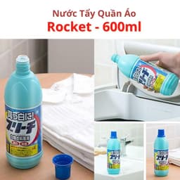 Nước Tẩy Trắng Quần Áo Rocket Nhật Bản - Đánh Bay Các Vết Bẩn Cứng Đầu, Giúp Áo Trắng Như Mới 6