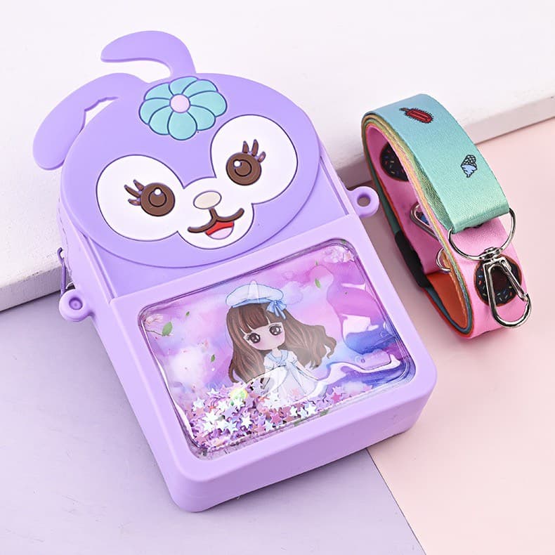 [Mới 2024] Túi xách silicon pop it kim sa hình thỏ hoa đeo chéo thời trang đựng bao bì lì xì, mỹ phẩm