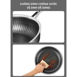 Chảo chống dính vân đá tổ ong cao cấp, bền bỉ, chịu nhiệt hoàn hảo cho mọi loại bếp. 4