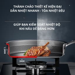 Chảo chống dính vân đá tổ ong cao cấp, bền bỉ, chịu nhiệt hoàn hảo cho mọi loại bếp. 7
