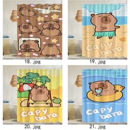 Rèm tắm chống nước Capybara Polyester Trang trí phòng tắm 6