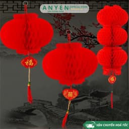 Combo 10 Đèn lồng đỏ Nilon chữ Phúc treo trang trí Lễ Tết - đèn lồng ni lông chống thấm nước treo lễ hội Trung Thu 8