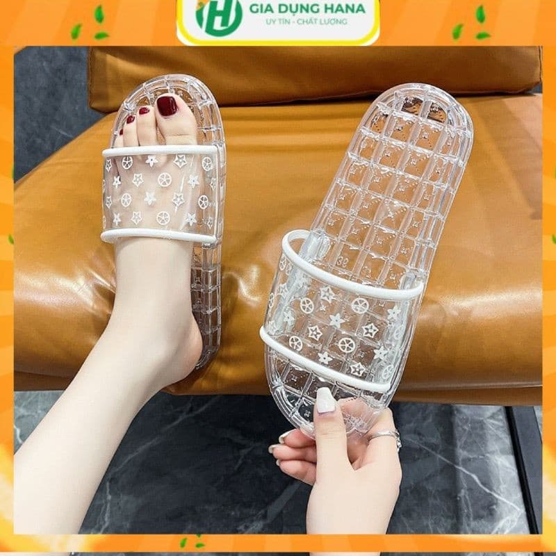 Dép Nữ Quai Ngang Trong Suốt Đi Trong Nhà