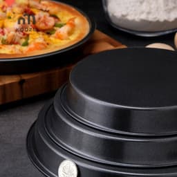 [Koqzm] Chảo Đĩa Pizza Tròn Khay Đĩa Sâu Thép Carbon Chống Dính Khuôn Nướng Bánh [Mới] 5