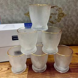 Set 6 Ly  ,Cốc Uống Nước Chất Liệu Thủy Tinh Sáng Trong Dày Dặn Dung Tích Lớn 3