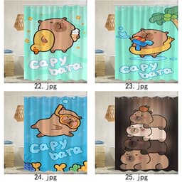 Rèm tắm chống nước Capybara Polyester Trang trí phòng tắm 7
